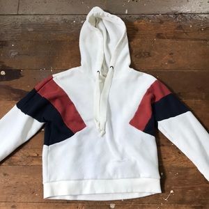 White slightly cropped hoodie